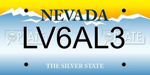 LV6AL3 Nevada License Plate
