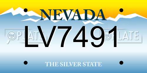 LV7491 Nevada License Plate