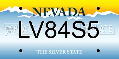 LV84S5 Nevada License Plate