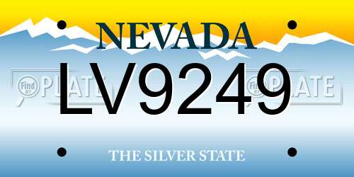 LV9249 Nevada License Plate