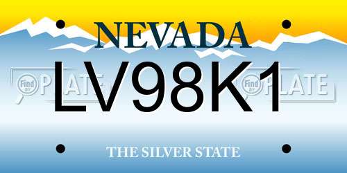 LV98K1 Nevada License Plate