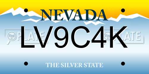 LV9C4K Nevada License Plate