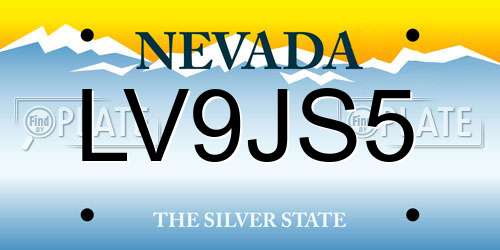 LV9JS5 Nevada License Plate