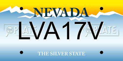 LVA17V Nevada License Plate