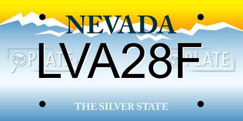 LVA28F Nevada License Plate