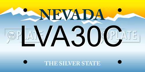 LVA30C Nevada License Plate