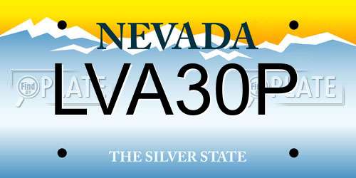 LVA30P Nevada License Plate