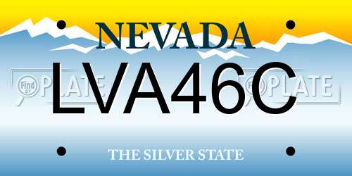 LVA46C Nevada License Plate