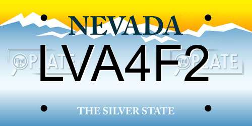 LVA4F2 Nevada License Plate