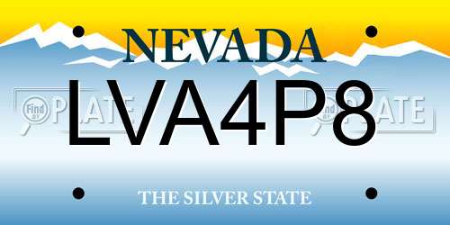 LVA4P8 Nevada License Plate