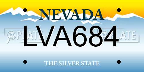 LVA684 Nevada License Plate