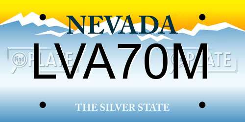 LVA70M Nevada License Plate