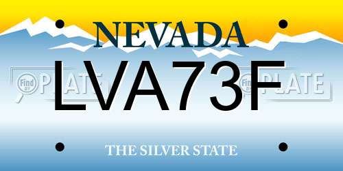 LVA73F Nevada License Plate