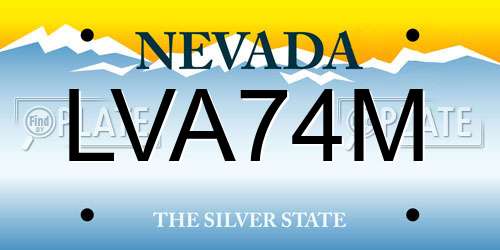 LVA74M Nevada License Plate