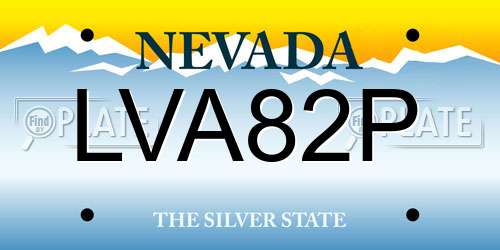 LVA82P Nevada License Plate