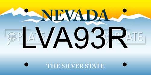 LVA93R Nevada License Plate