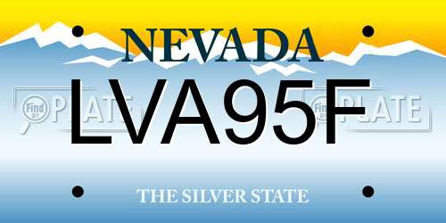 LVA95F Nevada License Plate