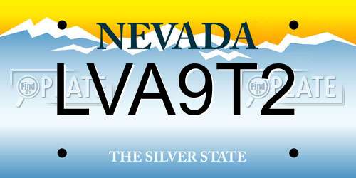 LVA9T2 Nevada License Plate