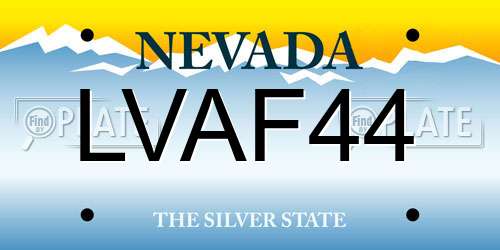 LVAF44 Nevada License Plate