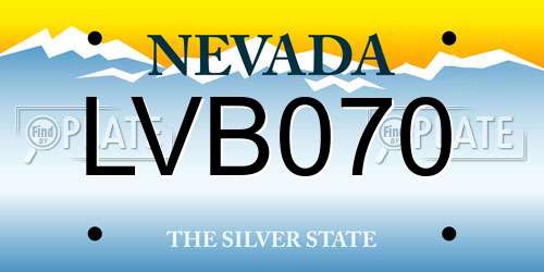 LVB070 Nevada License Plate