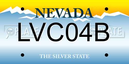 LVC04B Nevada License Plate