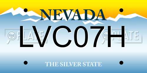 LVC07H Nevada License Plate