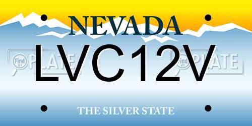 LVC12V Nevada License Plate