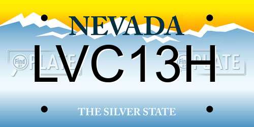 LVC13H Nevada License Plate