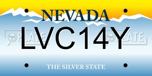 LVC14Y Nevada License Plate