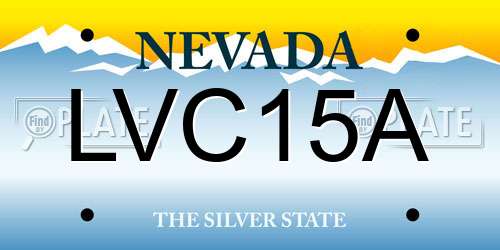LVC15A Nevada License Plate