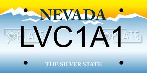 LVC1A1 Nevada License Plate