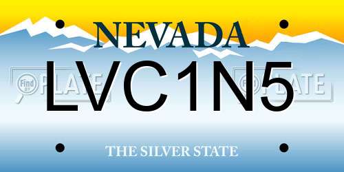 LVC1N5 Nevada License Plate