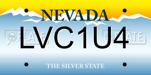 LVC1U4 Nevada License Plate