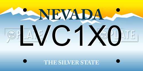 LVC1X0 Nevada License Plate