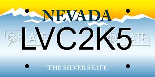 LVC2K5 Nevada License Plate