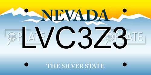 LVC3Z3 Nevada License Plate