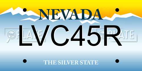 LVC45R Nevada License Plate