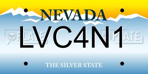LVC4N1 Nevada License Plate