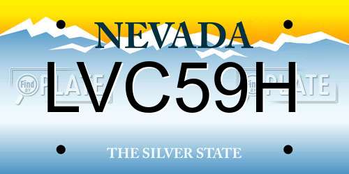 LVC59H Nevada License Plate