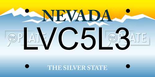 LVC5L3 Nevada License Plate