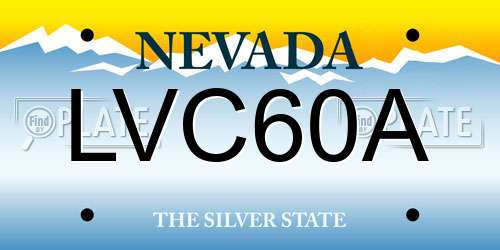 LVC60A Nevada License Plate