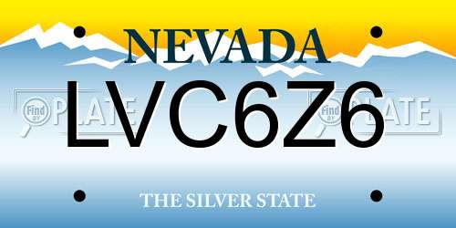 LVC6Z6 Nevada License Plate