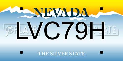 LVC79H Nevada License Plate
