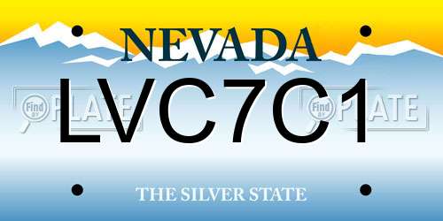 LVC7C1 Nevada License Plate