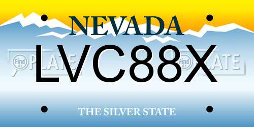 LVC88X Nevada License Plate