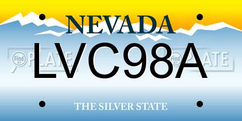 LVC98A Nevada License Plate