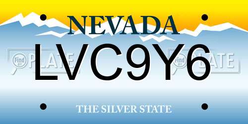 LVC9Y6 Nevada License Plate