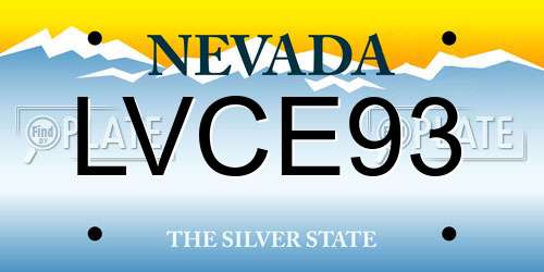 LVCE93 Nevada License Plate