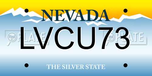 LVCU73 Nevada License Plate