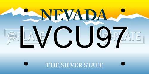 LVCU97 Nevada License Plate